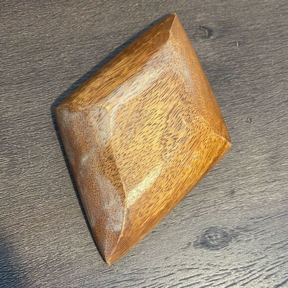 Vintage‎ Wooden Bowl Diamond Playing Card Suits Philippines Monkey Pod - Picture 2 of 4